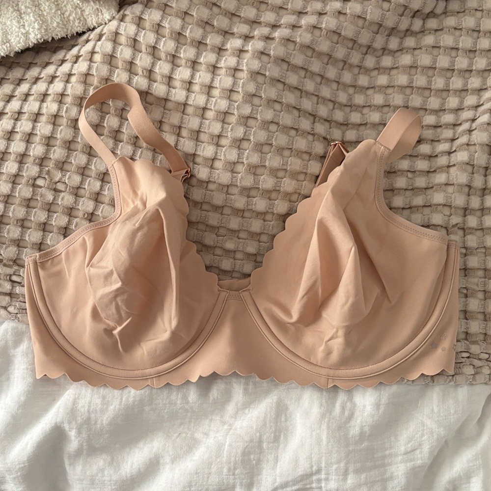 aerie Scalloped Edge Underwire Bra in Light Nude 40d NWOT Full coverage.